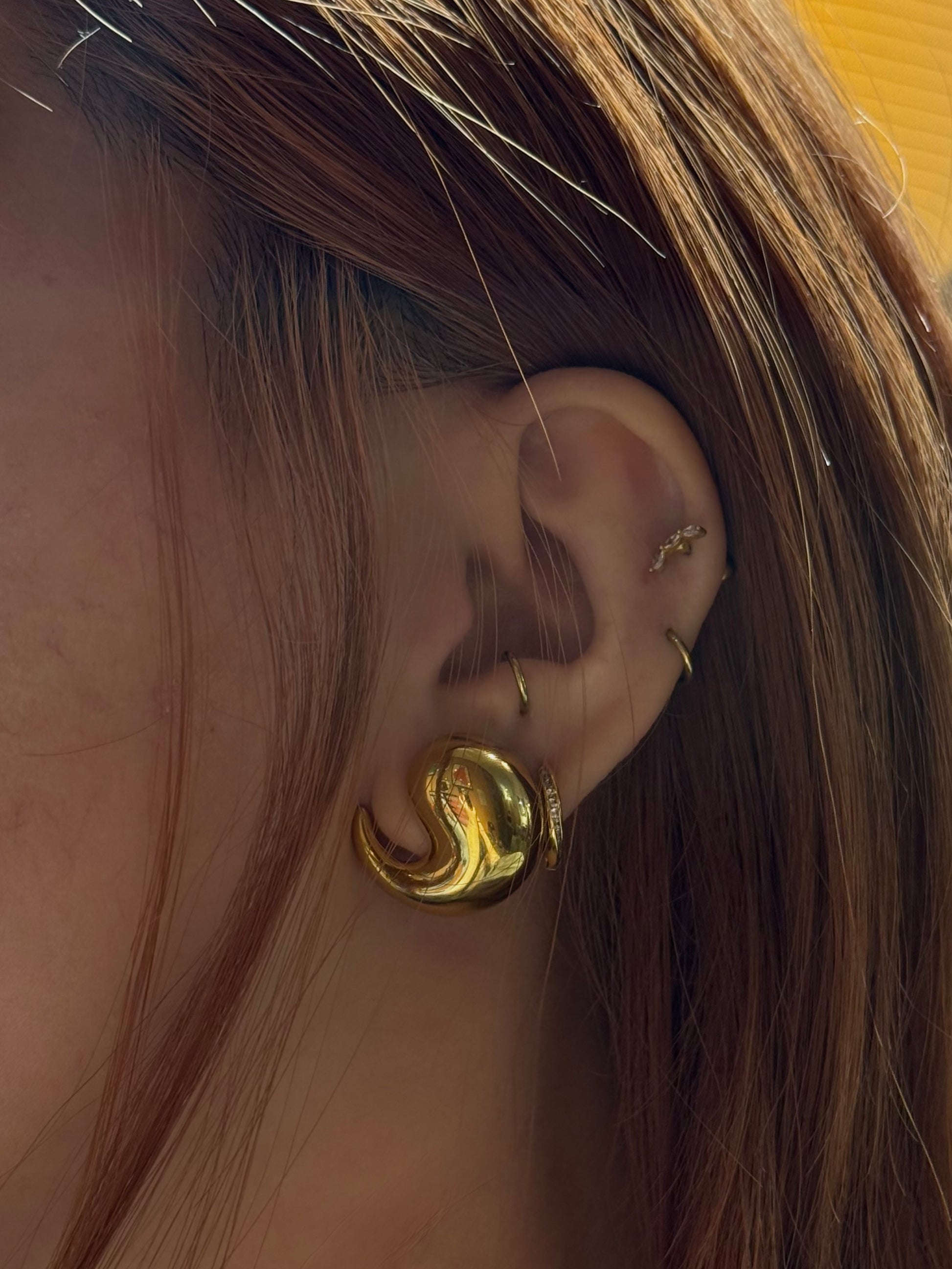 Swirl stainless steel earrings