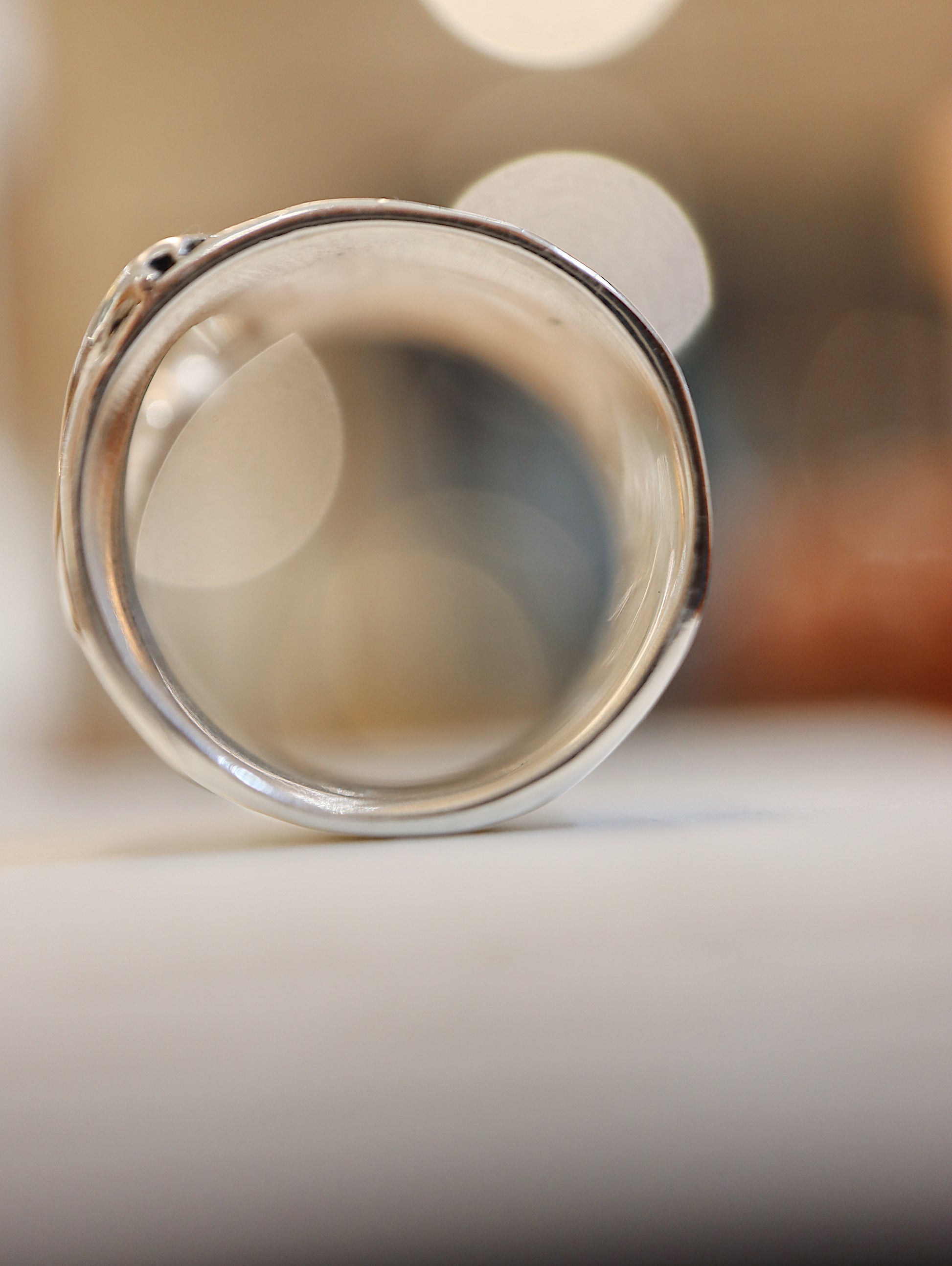 Handcrafted Hollow heart band  925 silver pinky / midi ring