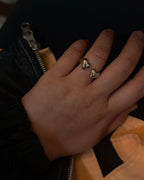 Double heart brass ring (free size)