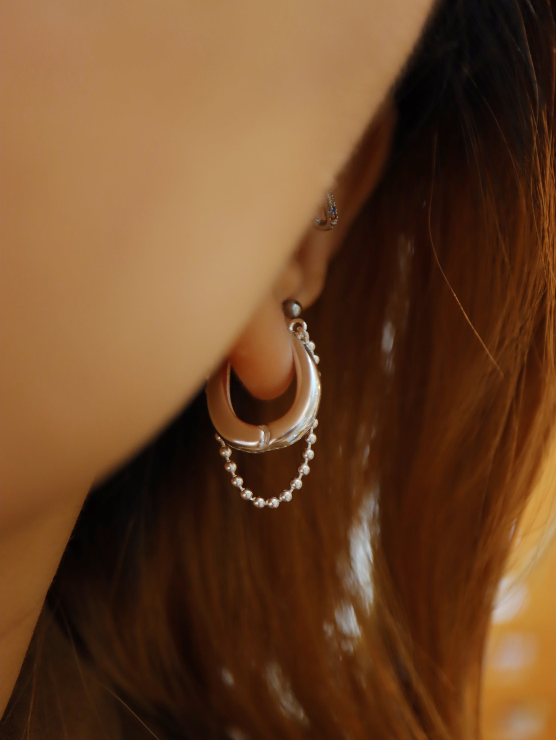 925 silver Aether Hoop Bead Earrings