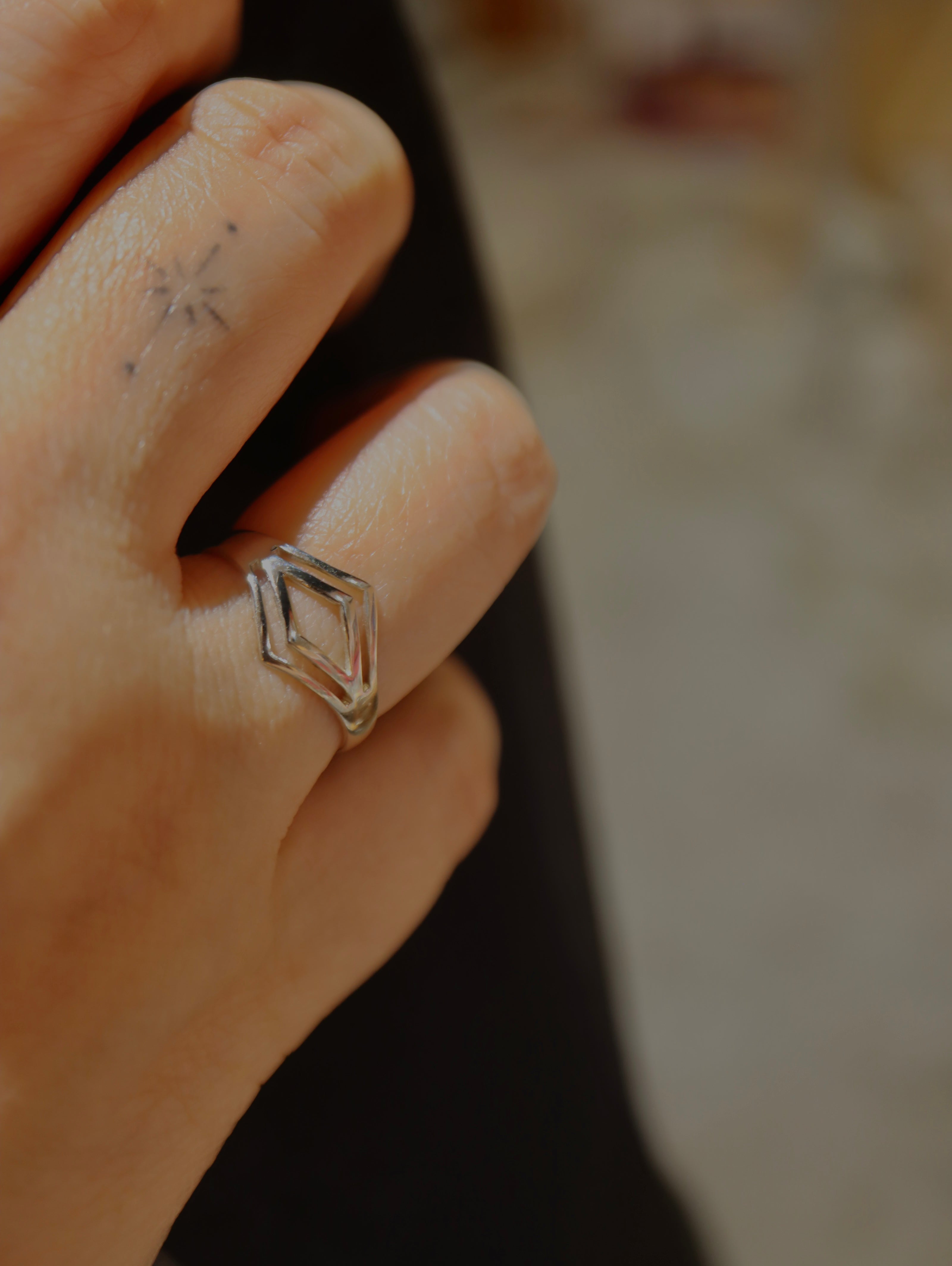 Rhombus 925 silver ring