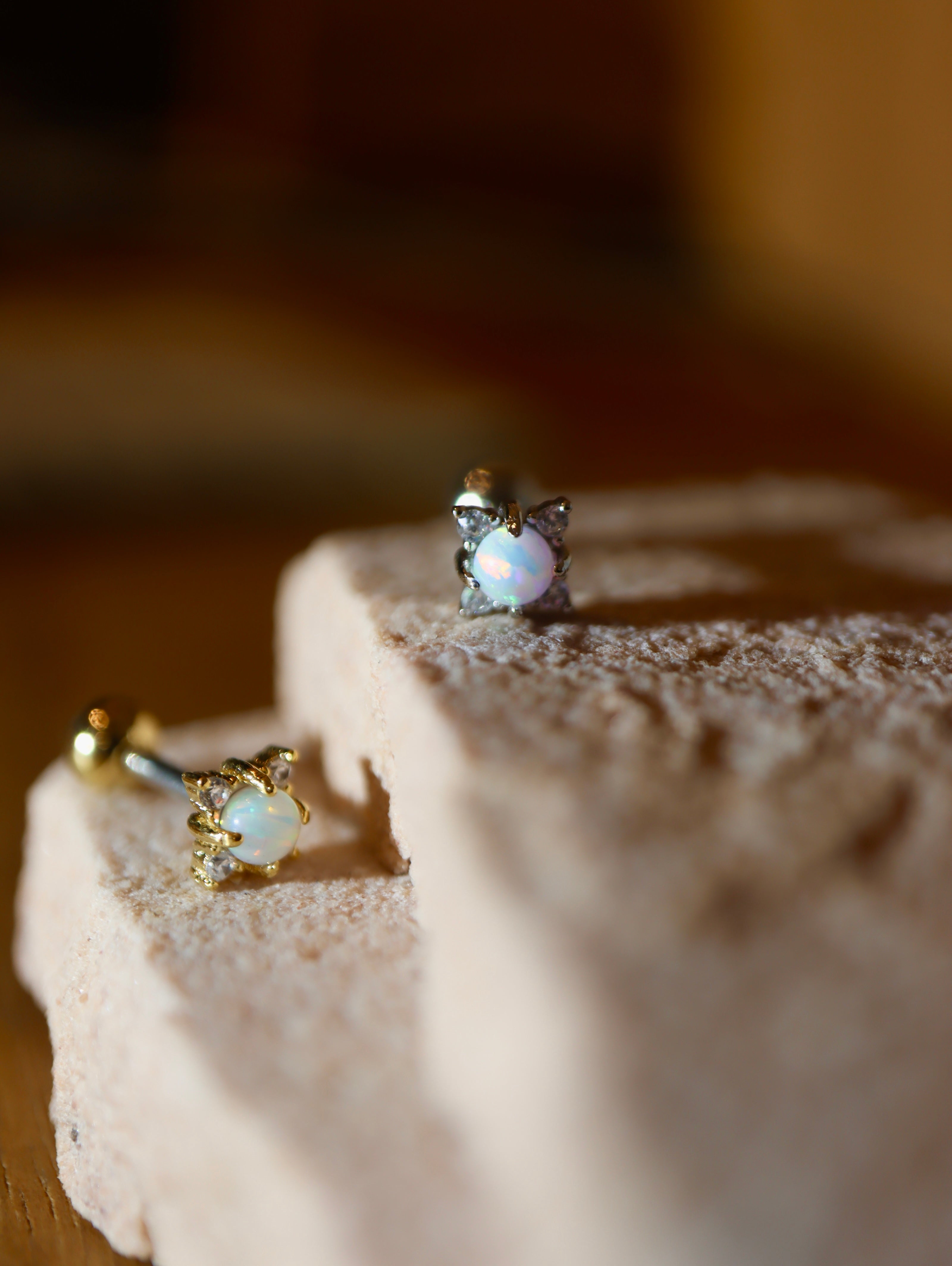 Ether Opal stud surgical steel earring