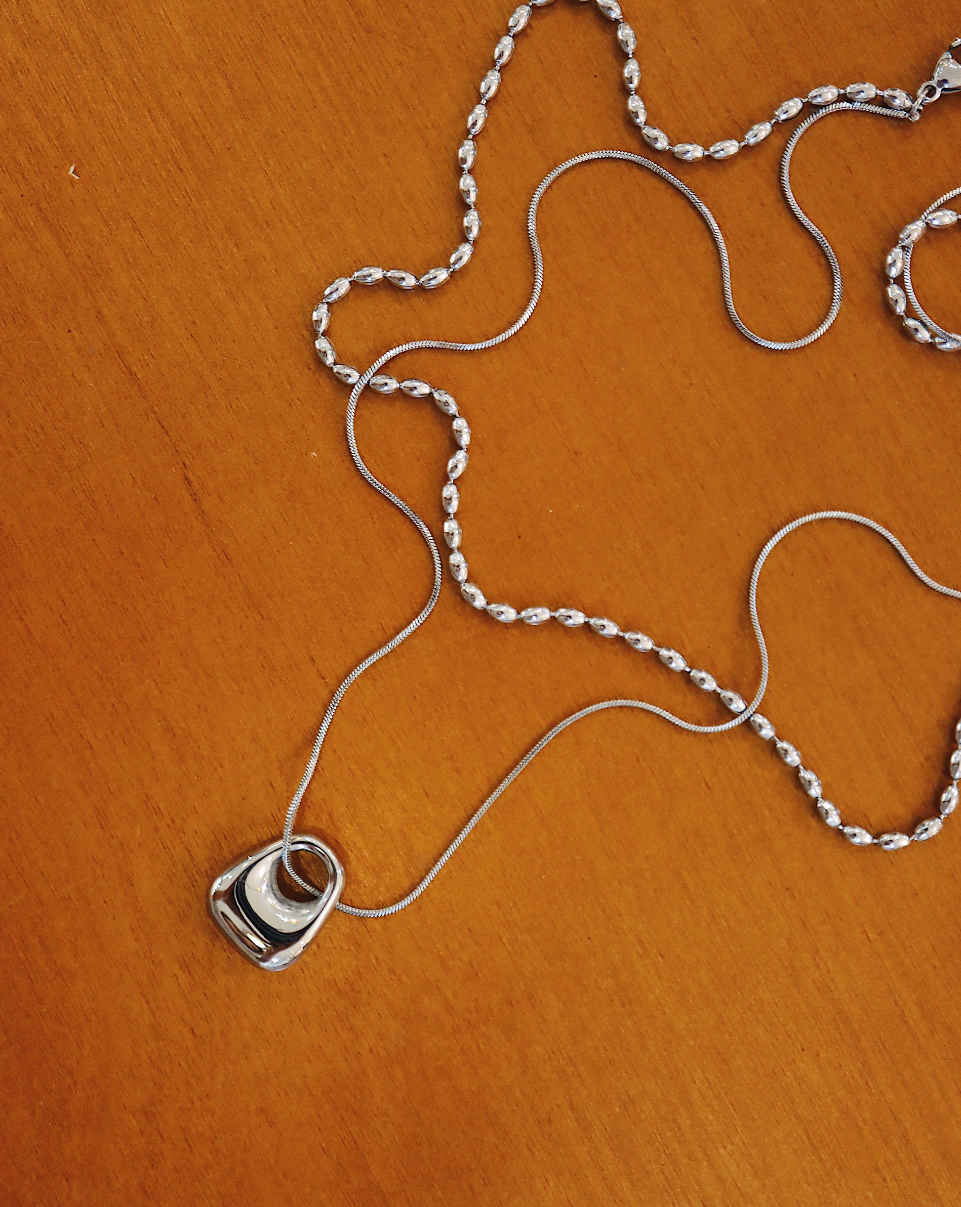 Aether Cutout Steel Layering Necklace