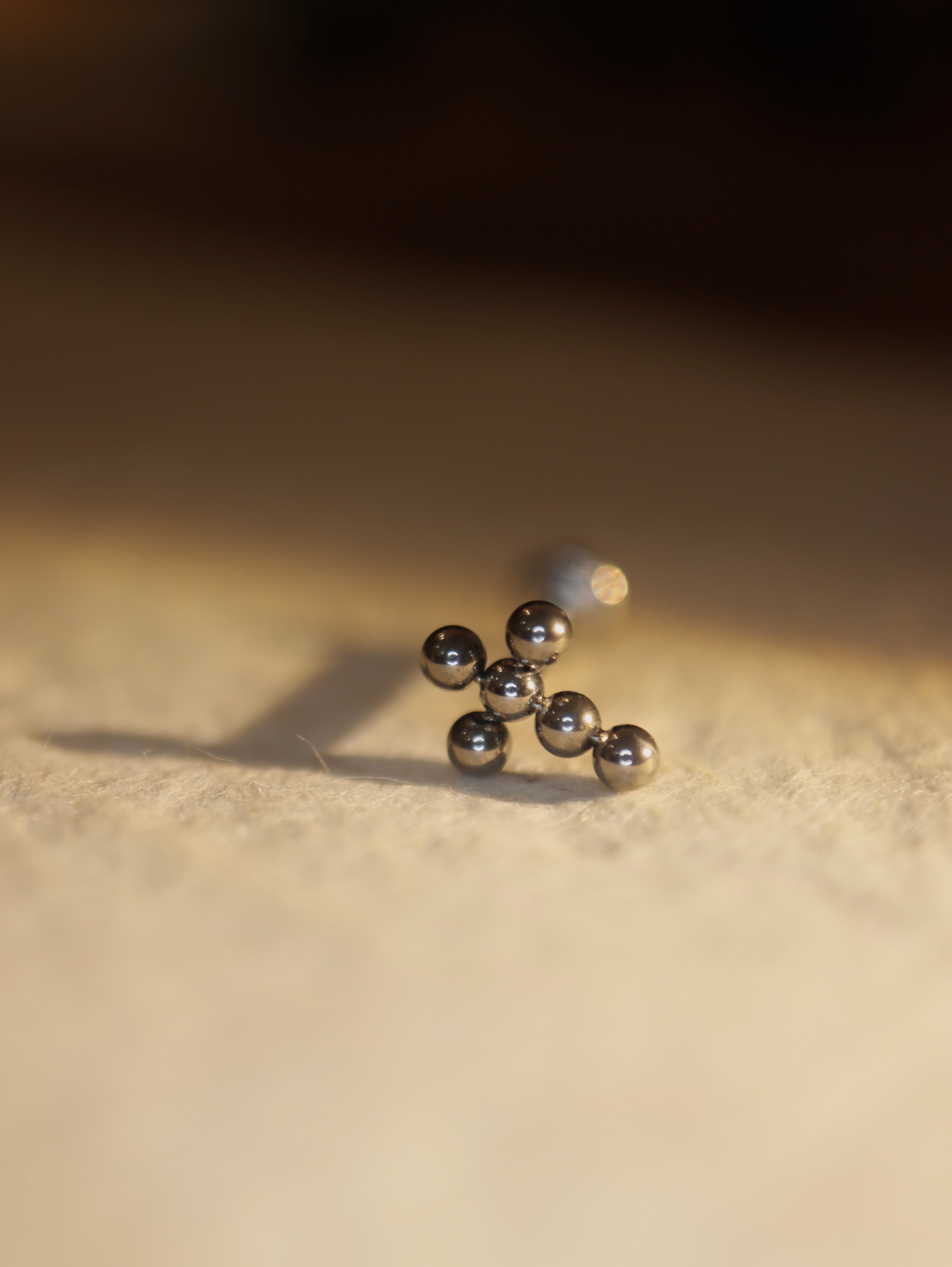 G23 titanium Stud Cross bead earring