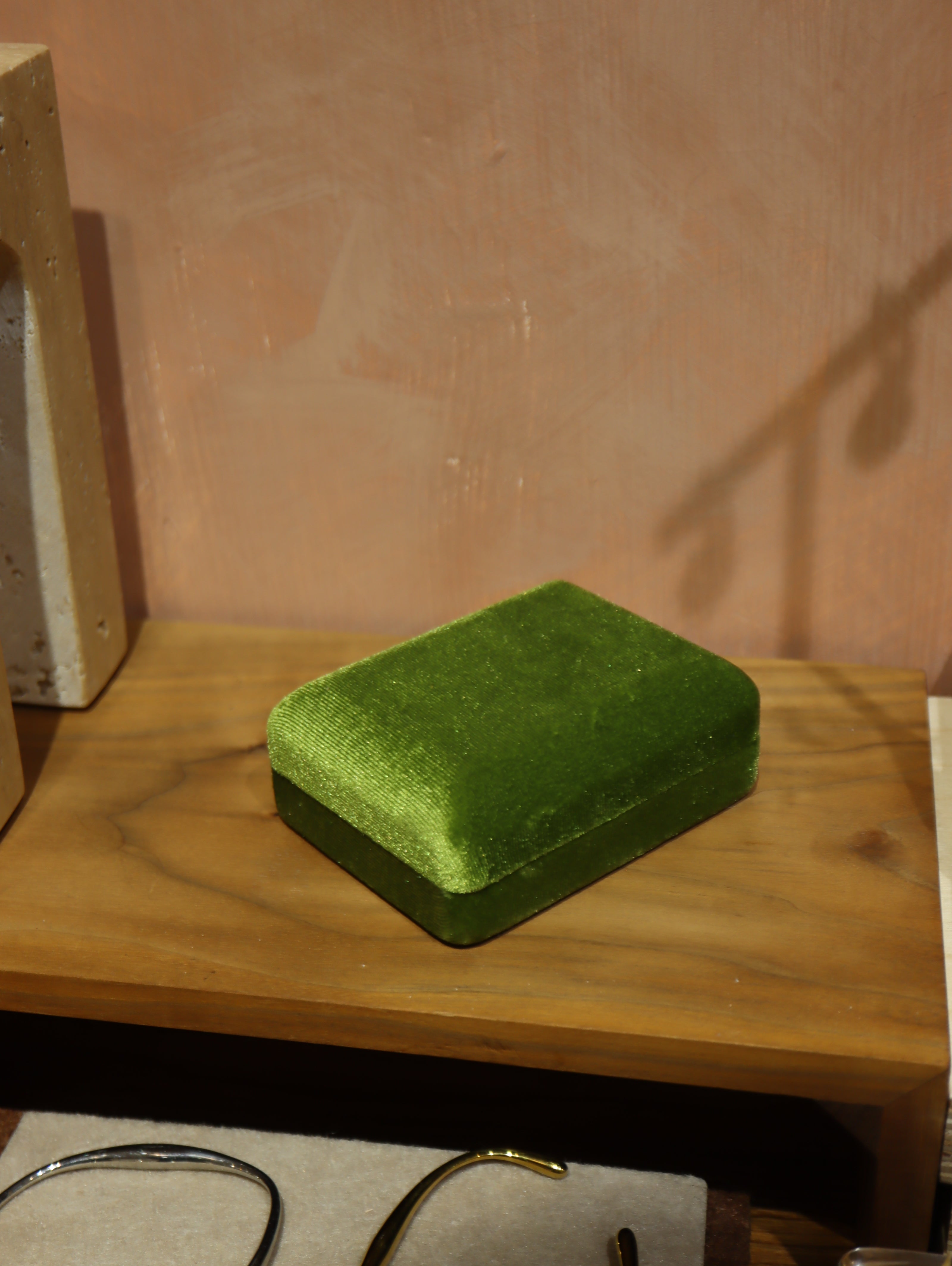 Green Velvet Ring/Earring Gift Box