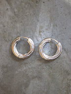 Spiral Clicker 925 Silver Hoop Earrings