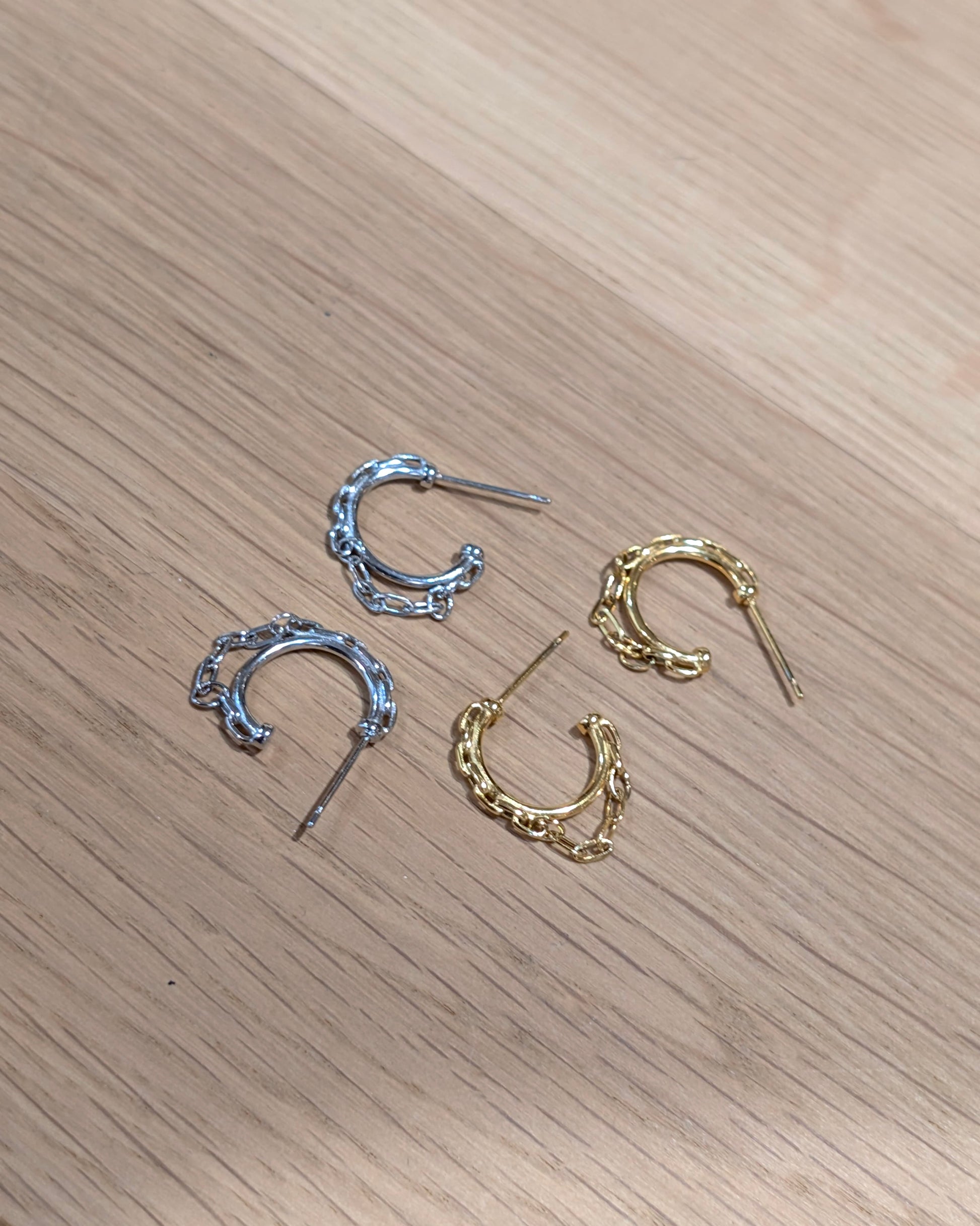 Stainlesss steel chain link earrings