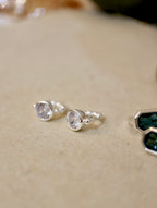 Luminous Dot Hoop 925 silver earrings