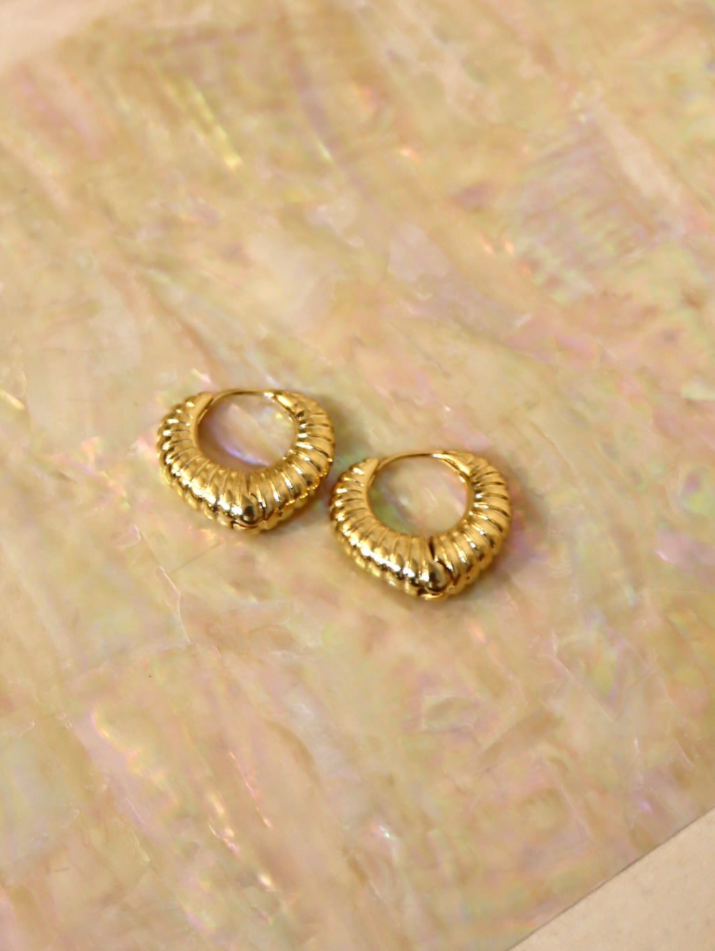 Luxe Ridged Statement Hoops Earrings