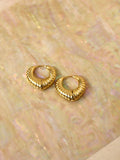Luxe Ridged Statement Hoops Earrings