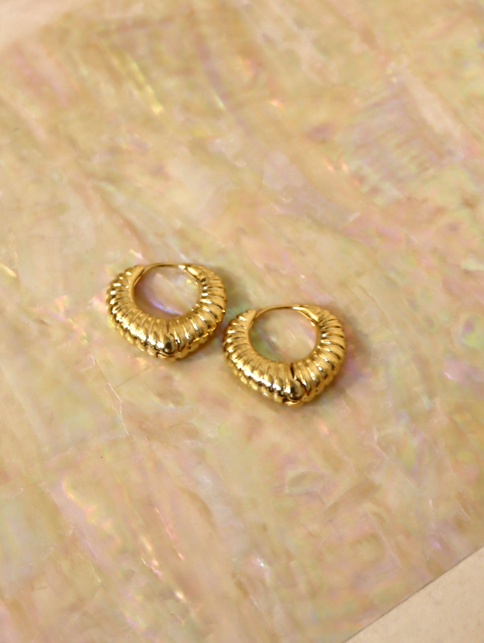 Luxe Ridged Statement Hoops Earrings