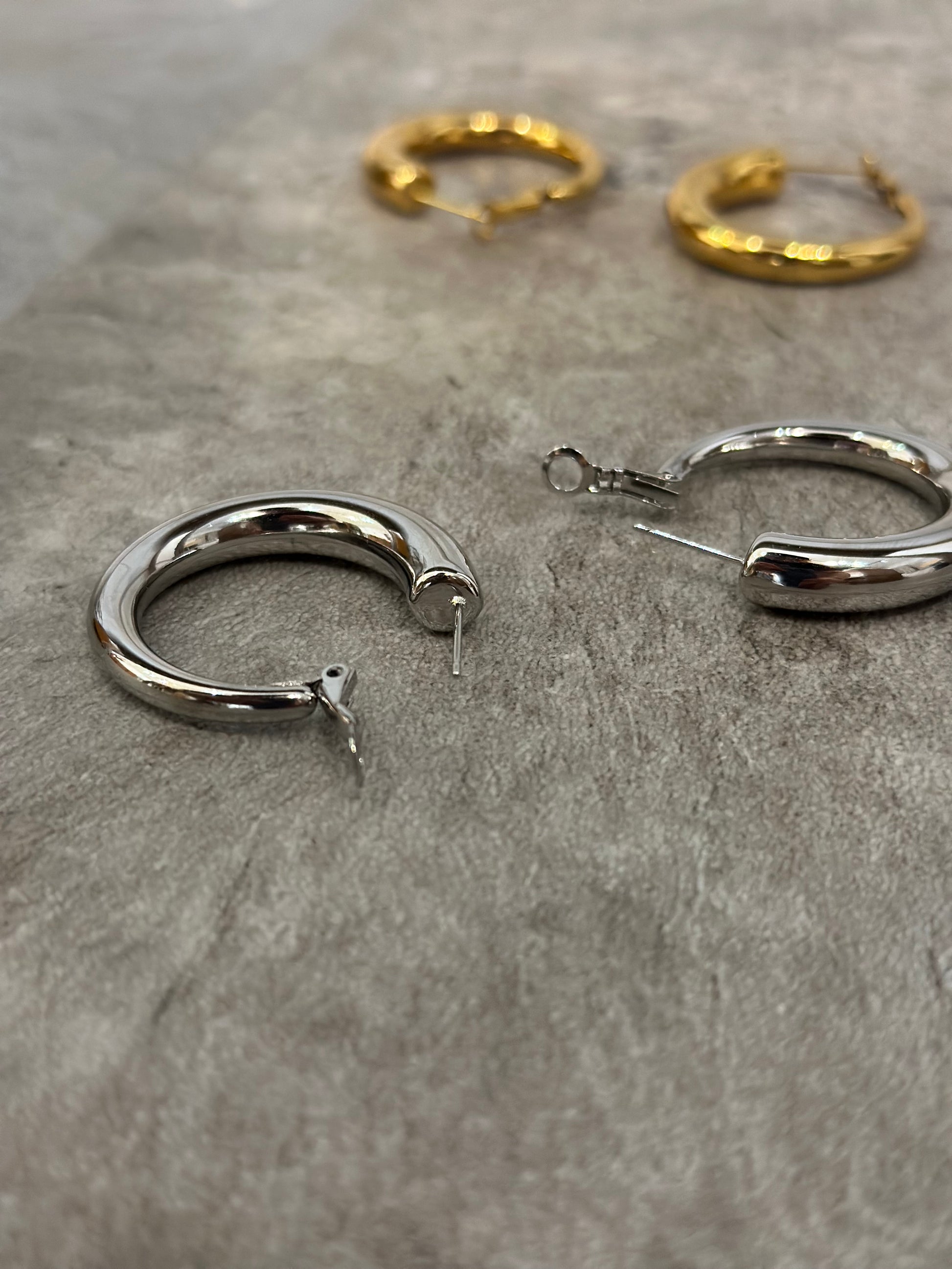 Stainless steel hoop earrings