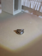 Double pearl stainless steel earcuff