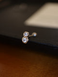 Double cz s925 piercing stud earring (1pc)