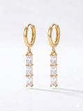 Triple Baguette CZ Earrings