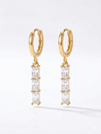 Triple Baguette CZ Earrings