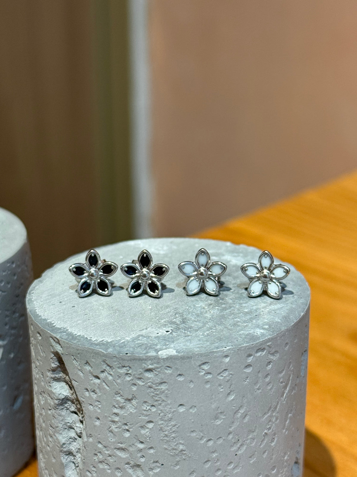 Floral stainless steel earrings