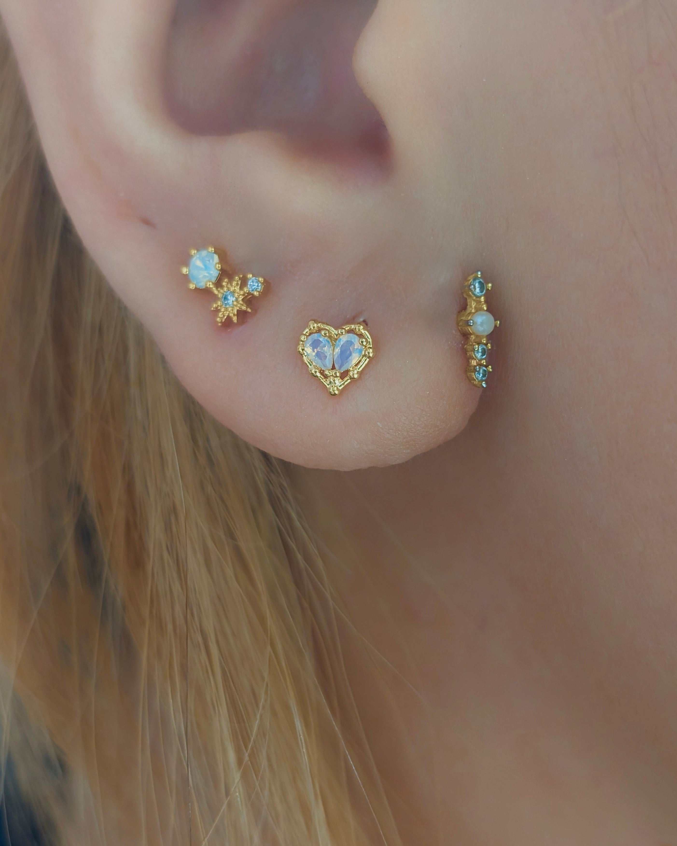 Seraphina Heart Stud Surgical Steel Piercing Earring