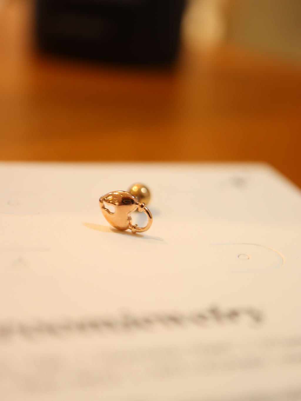 Lock heart surgical steel 316L stud piercing (1pc)