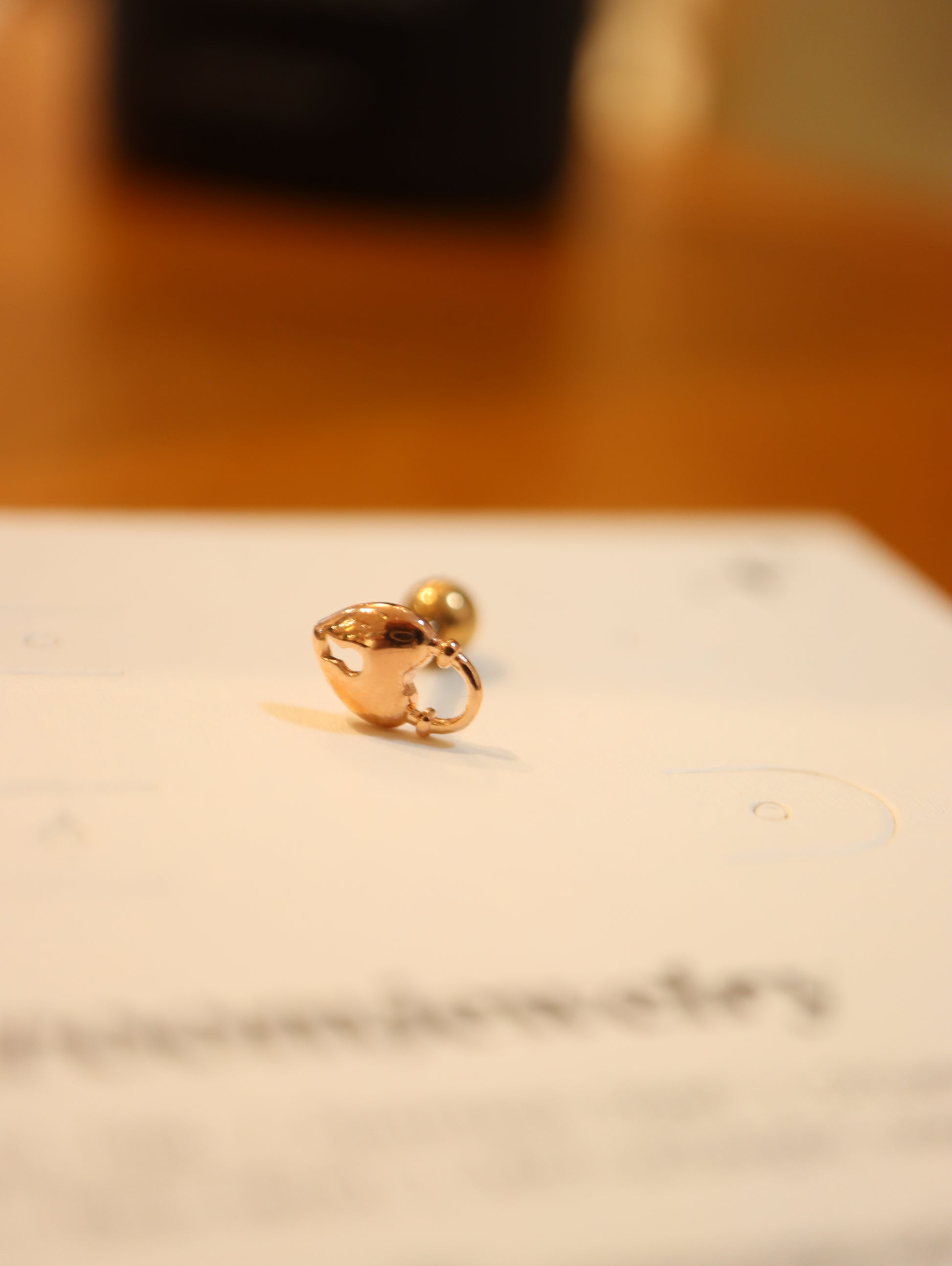 Lock heart surgical steel 316L stud piercing (1pc)