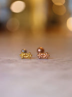 Twin Blossom Bar Stud Surgical Steel Earring (1pc)