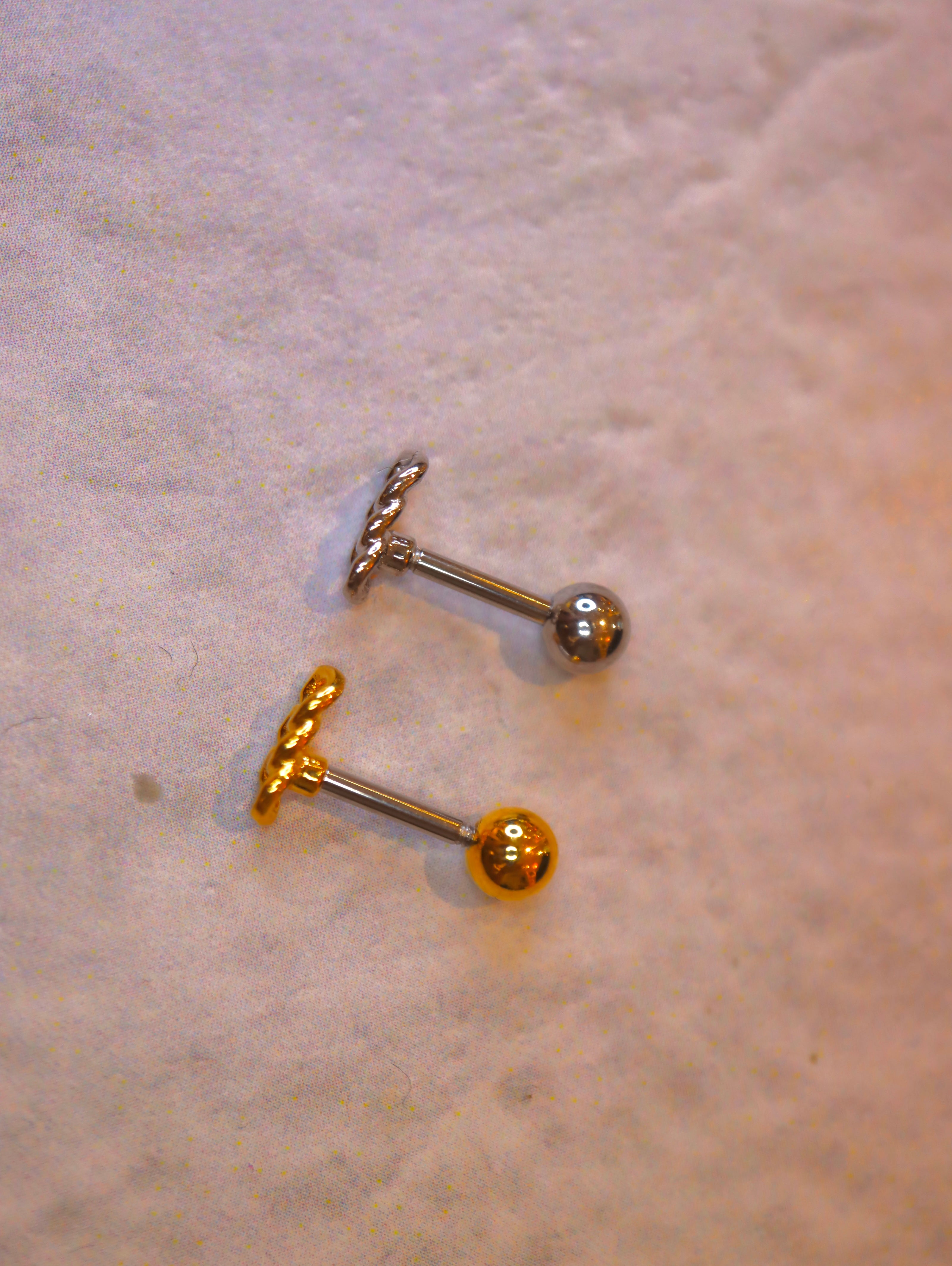 Mini chain bar stud surgical steel (1pc)