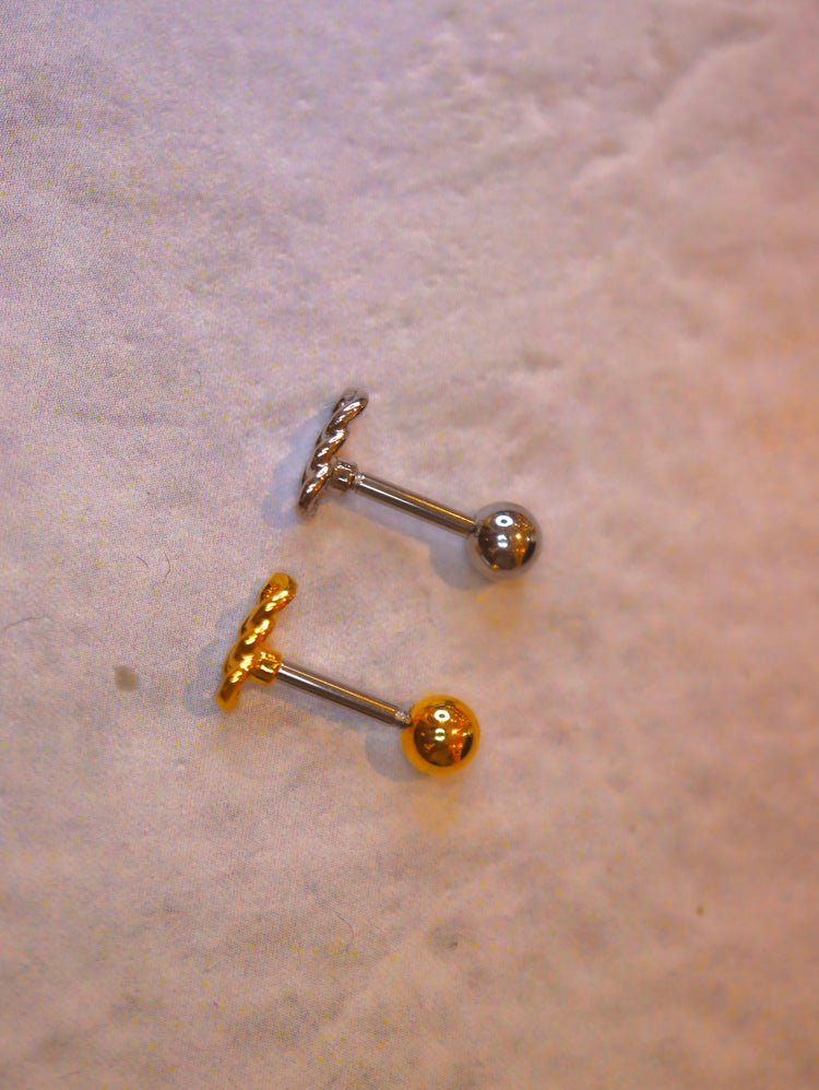 Mini chain bar stud surgical steel (1pc)
