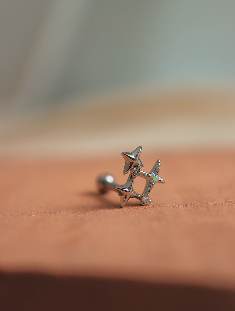 Sparkle star surgical steel piercing