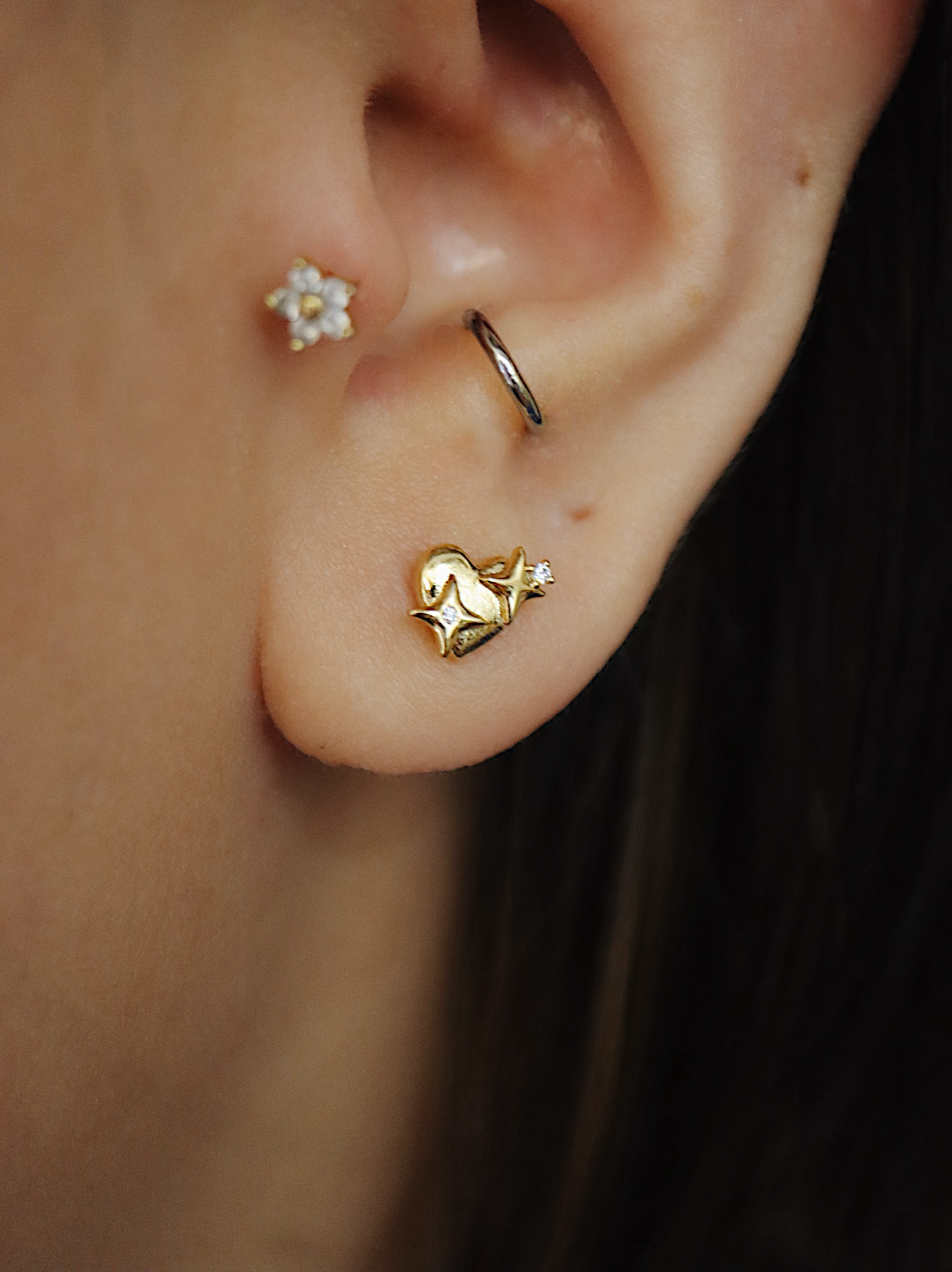 💖✨ surgical steel heart piercing