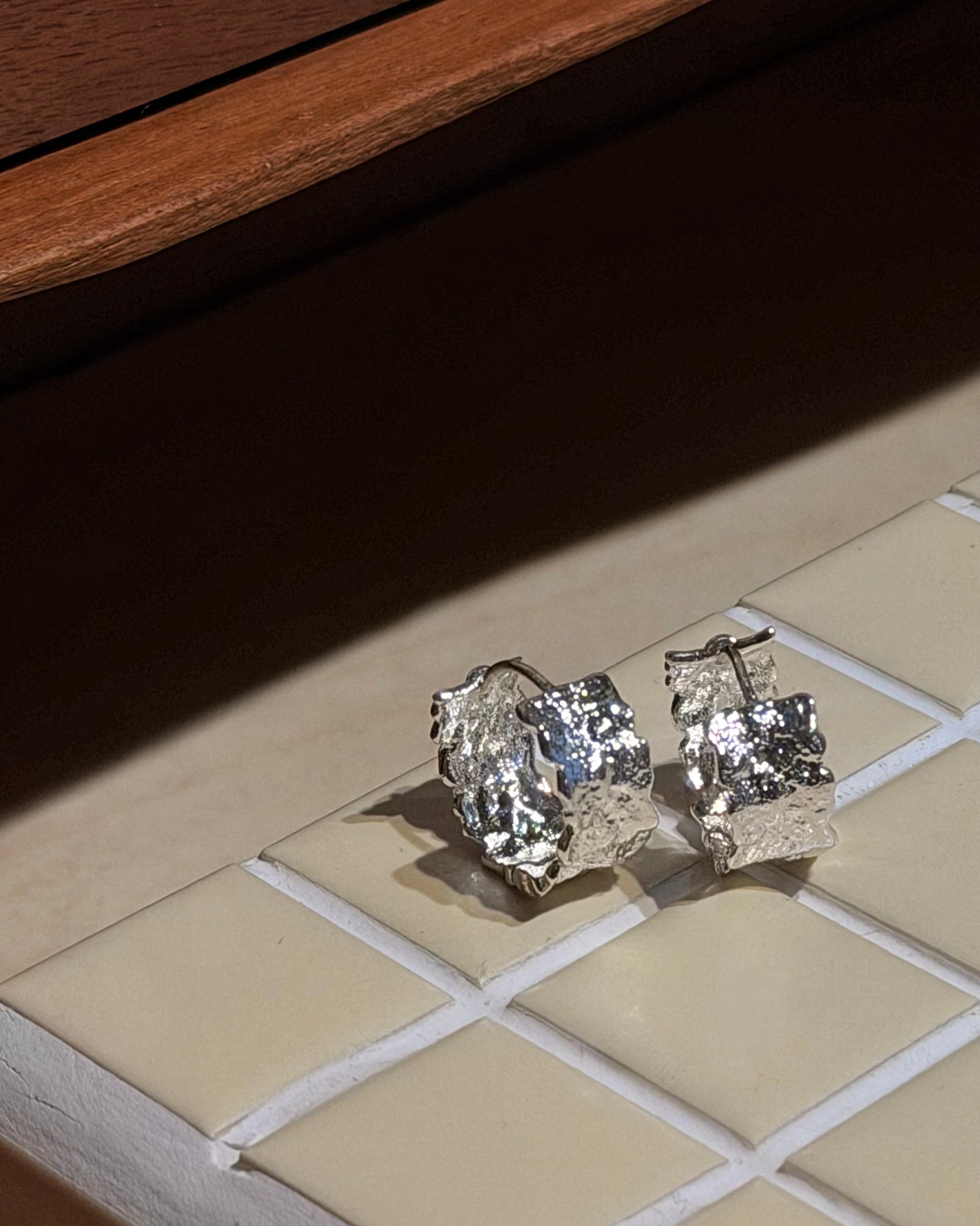 Crumpled Foil Hoop Earrings