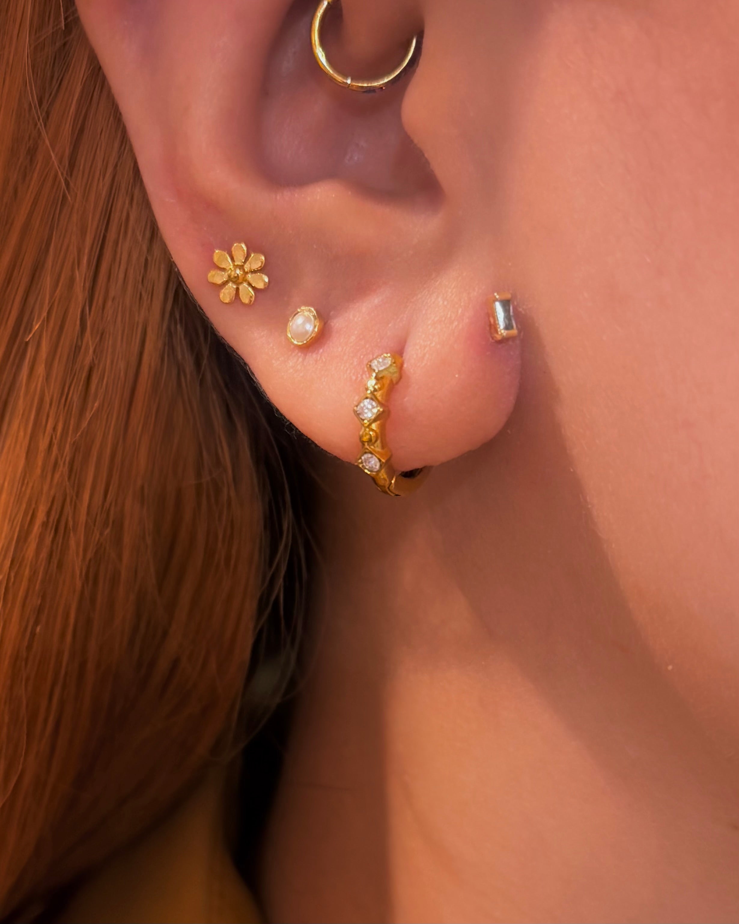 Stella Beaded Hoop Stainless Steel Earrings