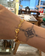 Starlit Heart Chain Brass Bracelet