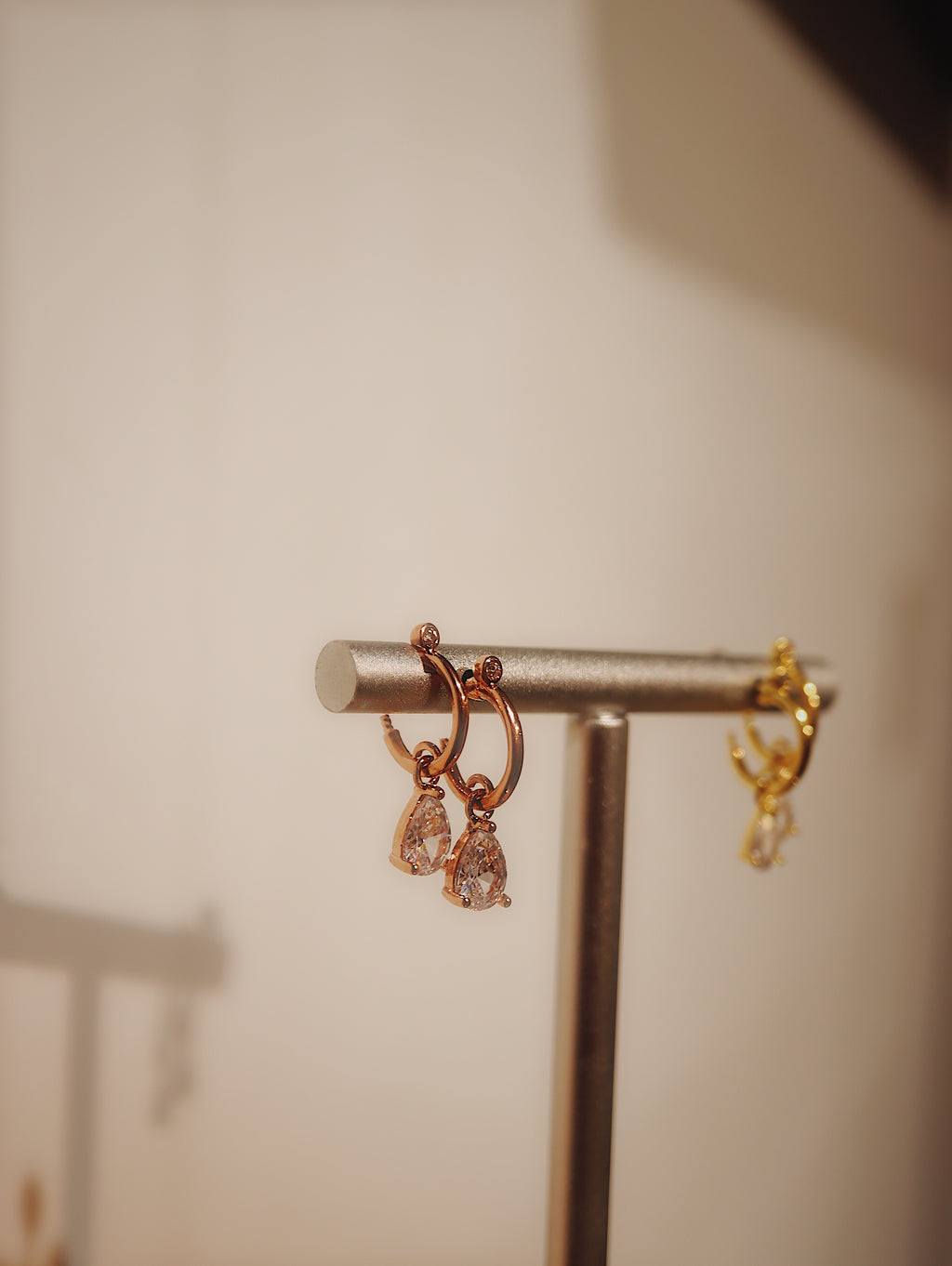 Surgical Steel Teardrop CZ Earrings (4 colours)