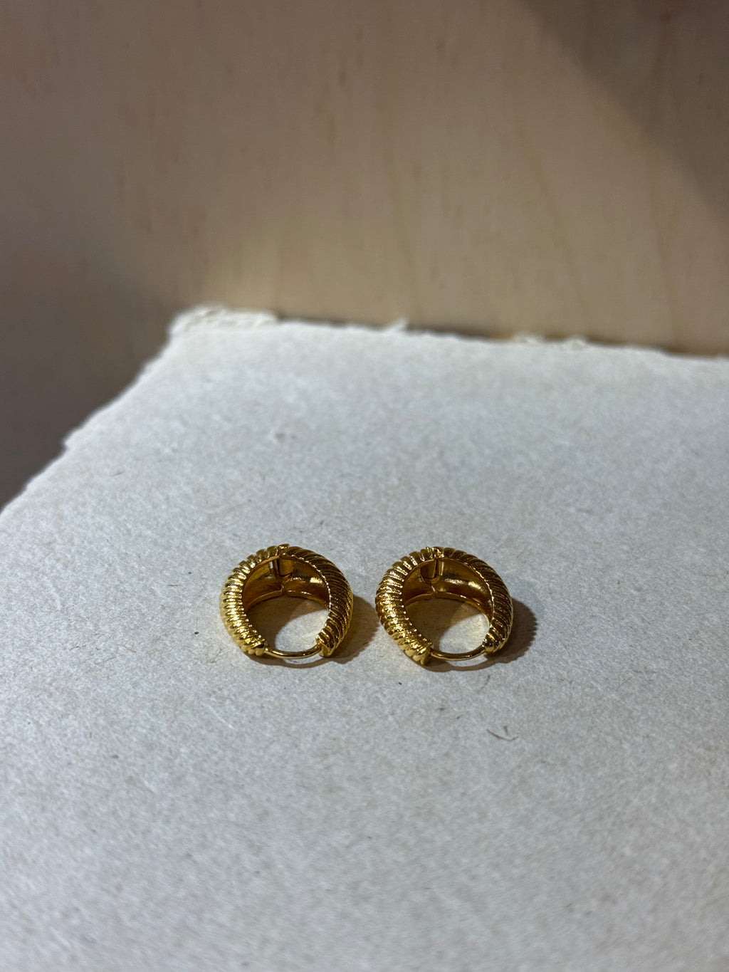 Textured oval hoop earrings