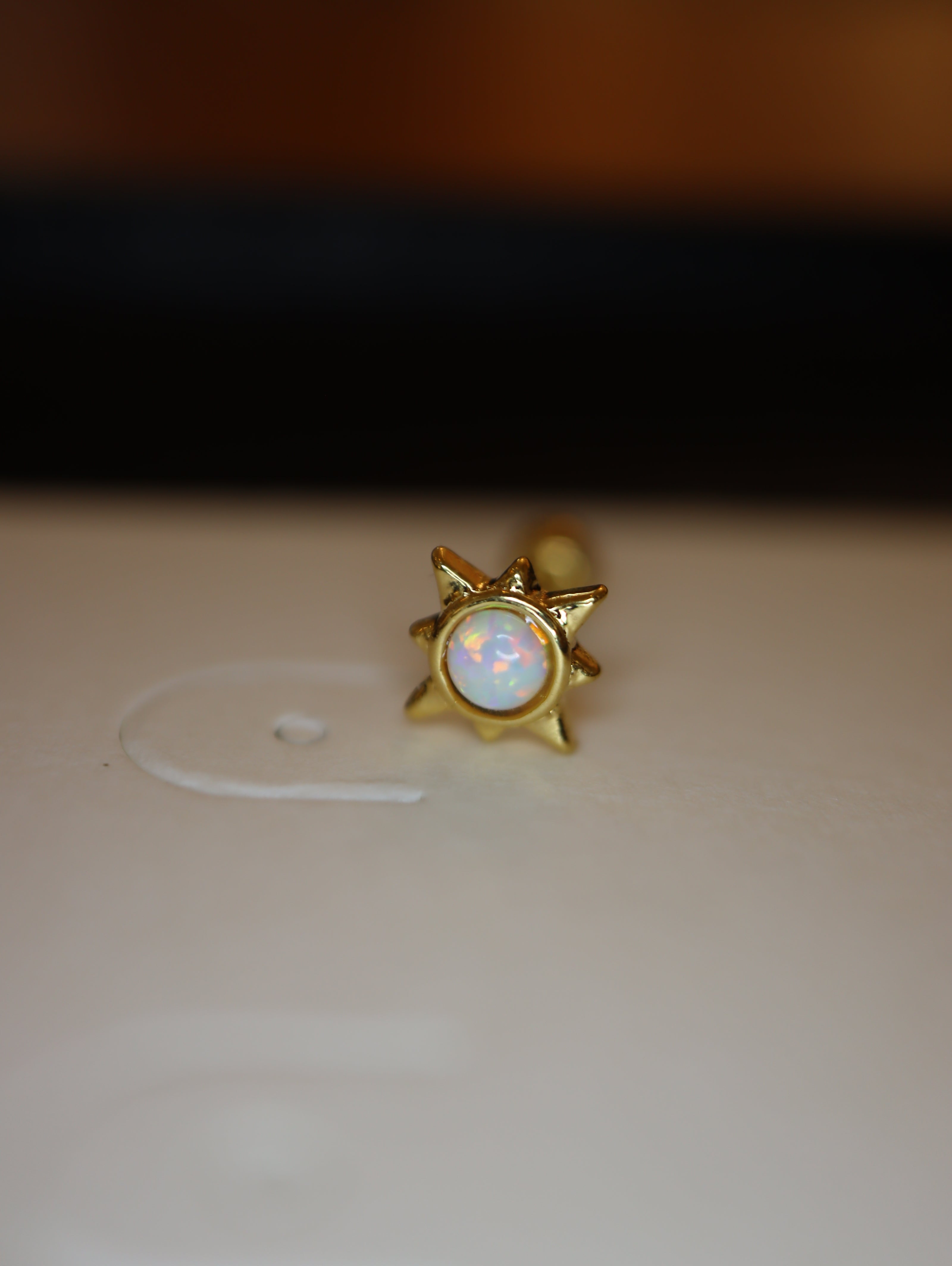 Opal star s925 piercing stud