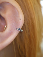 Quad Star Mini Hinged hoop Earring (1pc)
