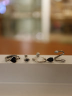 Cz & black Marquise 925 silver piercing (1pc)