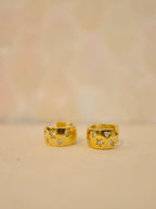 Star cz huggie hoop earrings