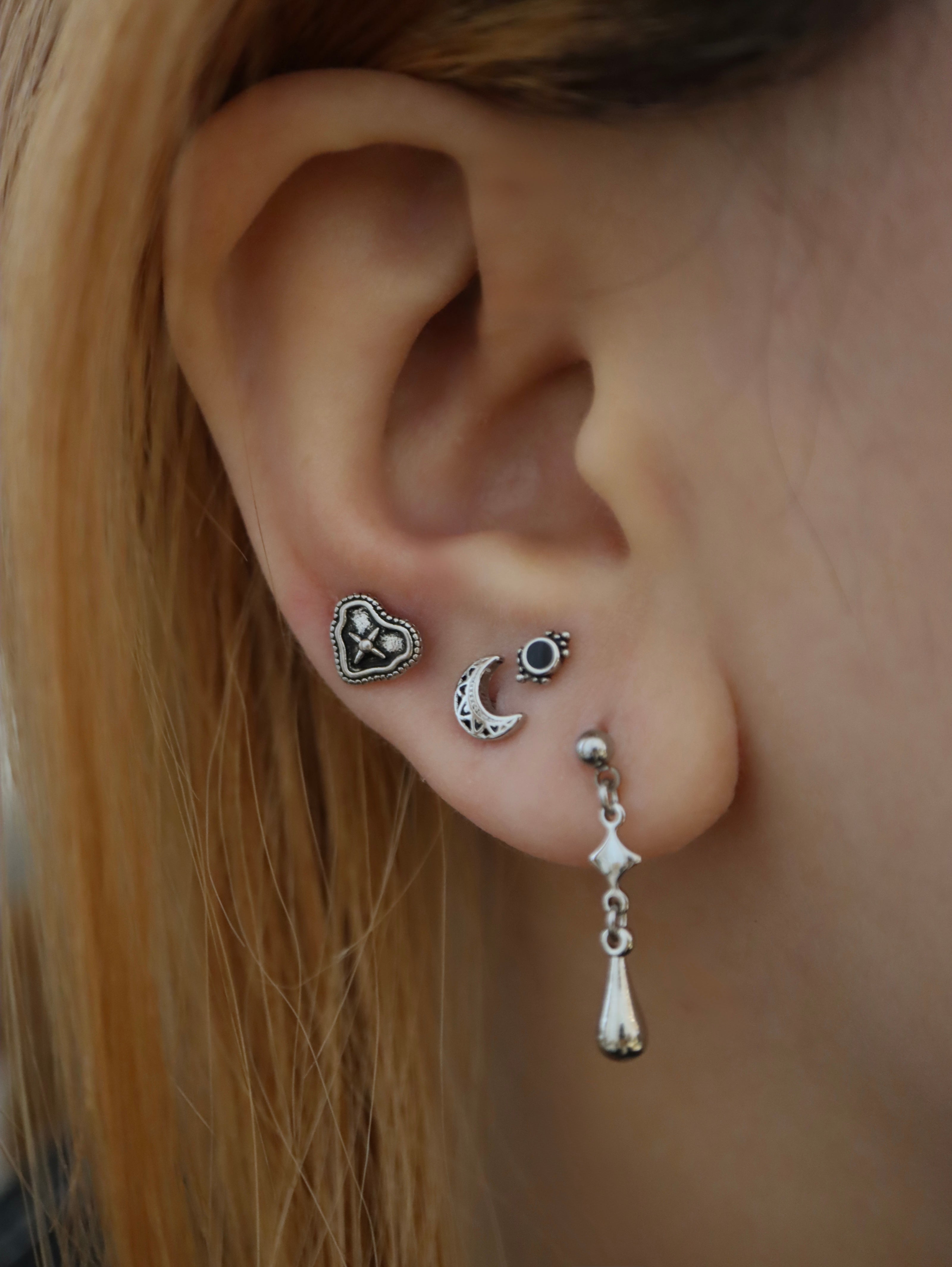 Heart stud surgical steel piercing (1pc)