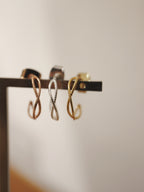 Double twist 925 silver earrings
