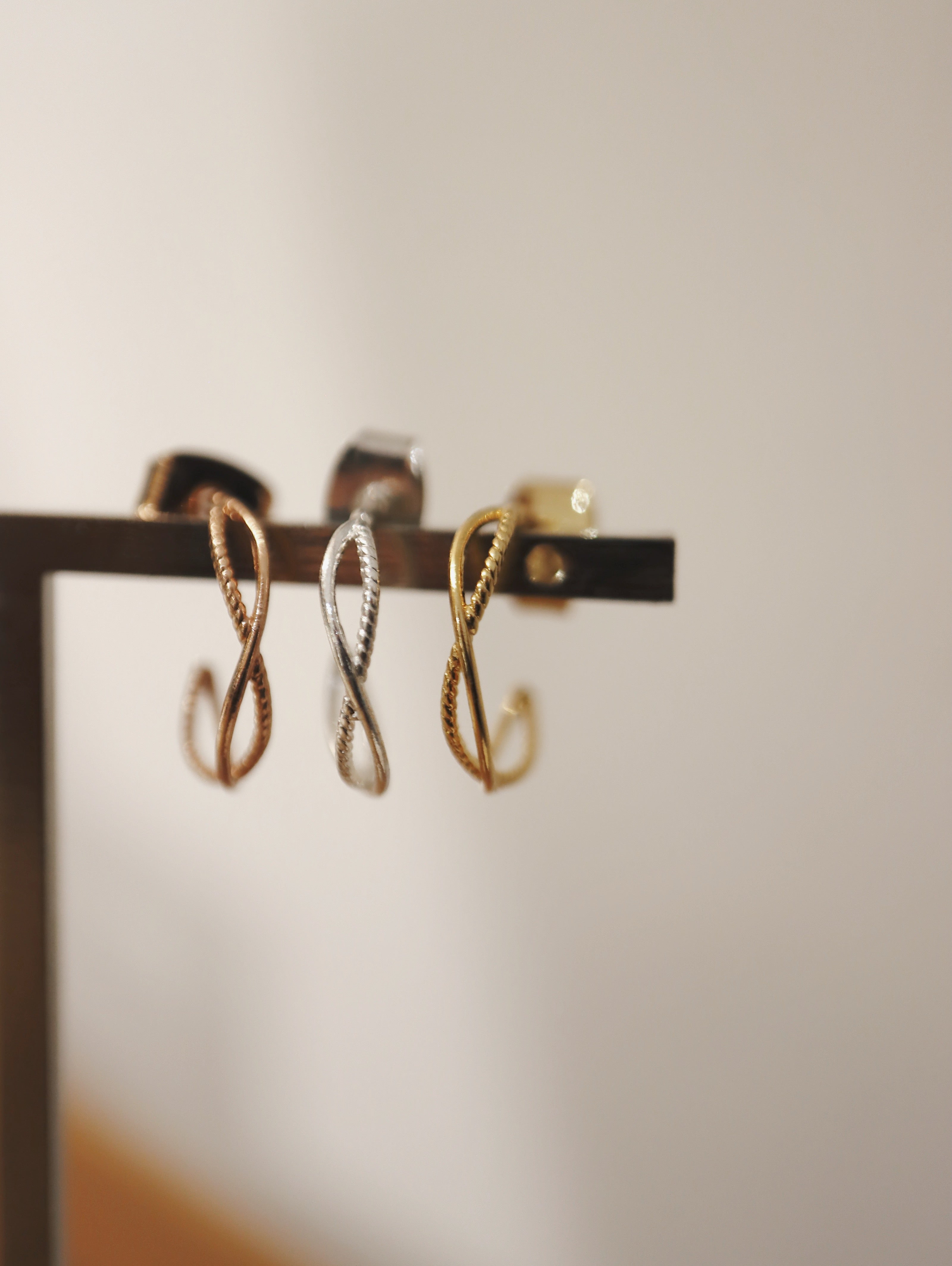 Double twist 925 silver earrings