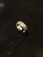 Embossed heart 925 silver pinky / midi ring