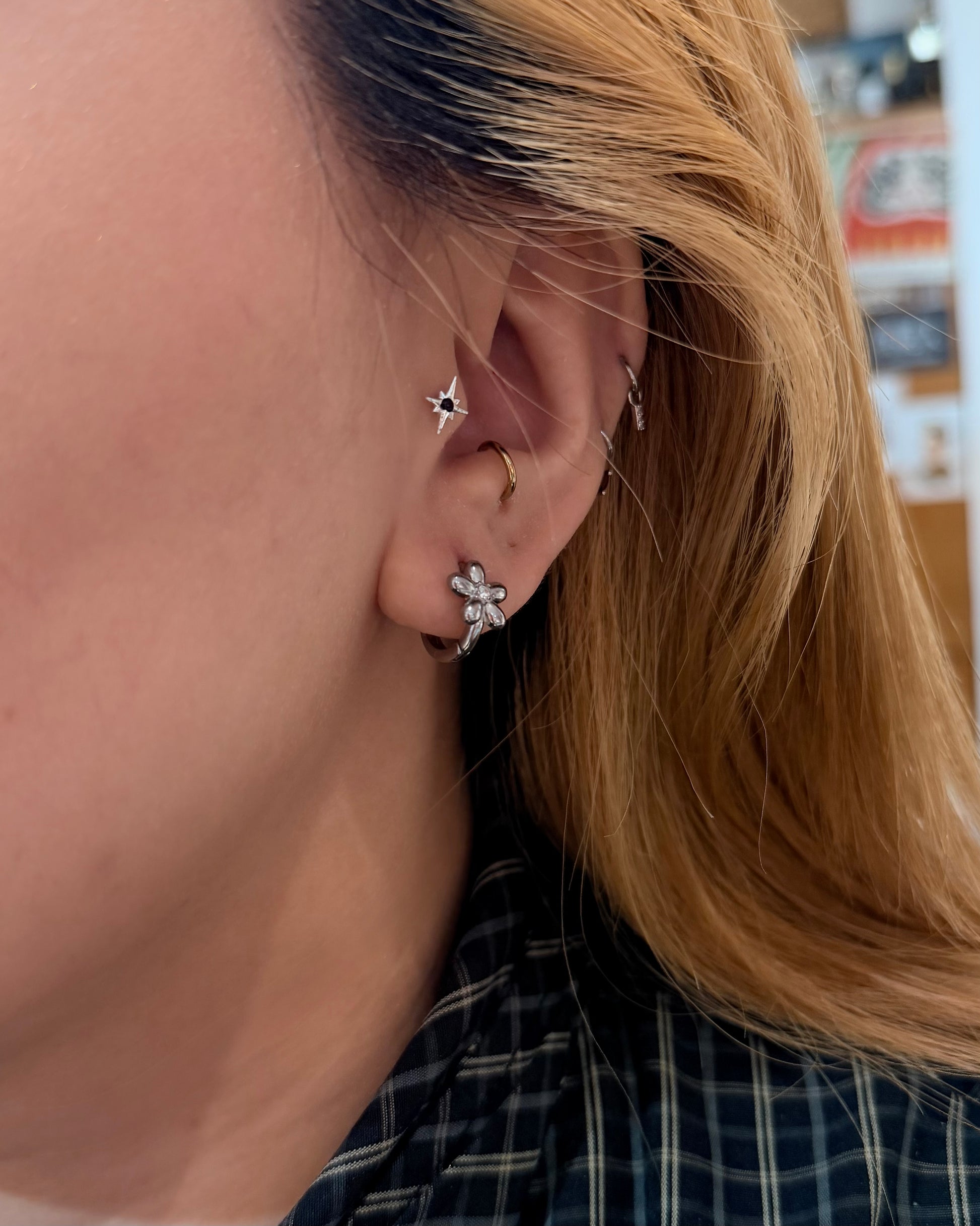 Floral Whisper Stainless Steel Earrings