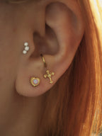 Cross heart surgical steel 316L piercing