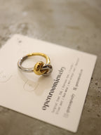 Mix tone knot stainless steel ring