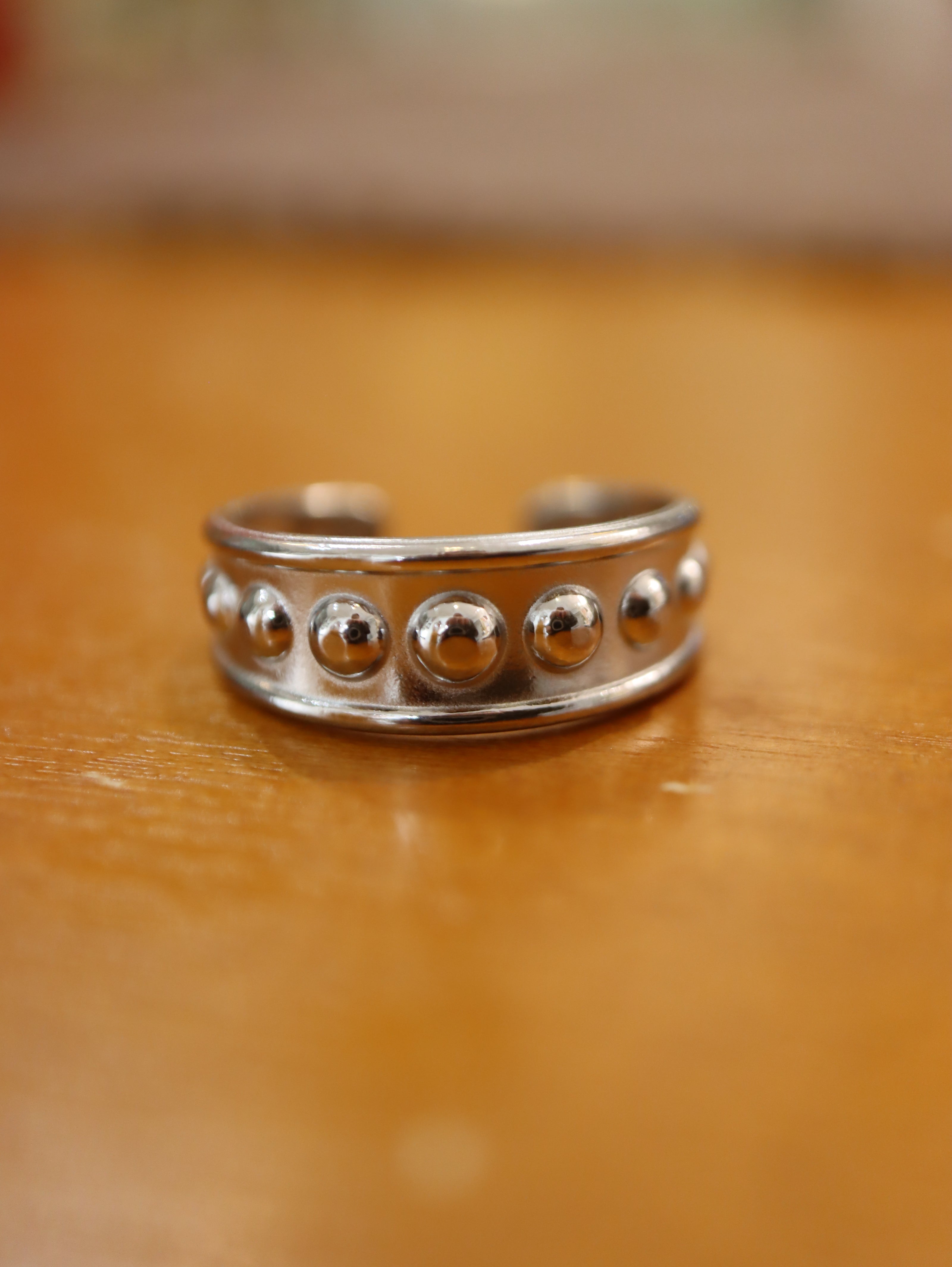 Bead stainless steel ring