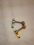 Triple rhombus surgical steel piercing earring (1pc)