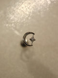 Titanium G23 crescent sparkle flat back earring (1pc)