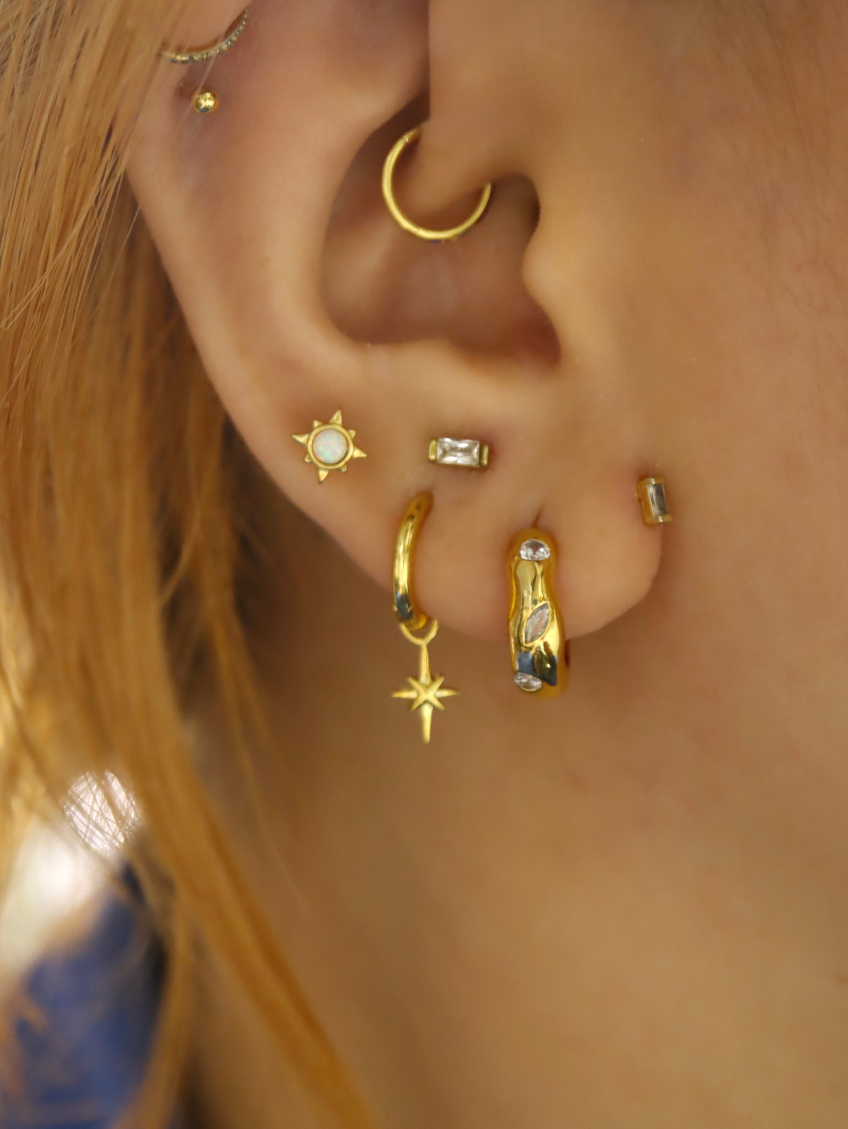 Glacier Wave Brass Hoop Earrings