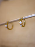 Opal star and pearl earrings